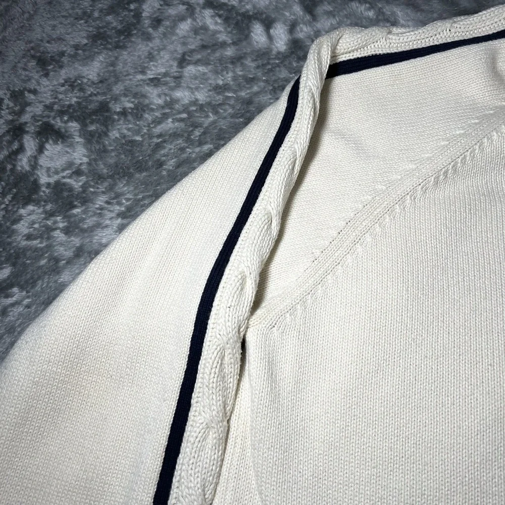 Tommy Hilfiger Sweater Men Size Large Knit Pullover Cream